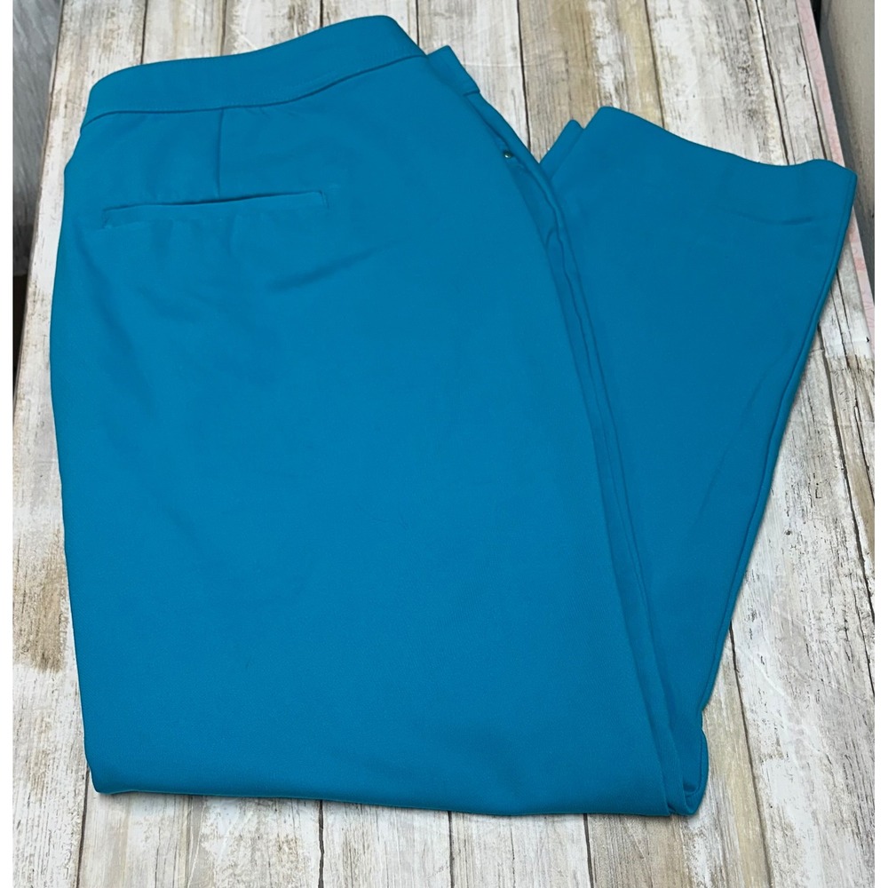 CJ Banks Signature Slimming Teal Blue Straight Leg Dress capri‎ Womens 20W